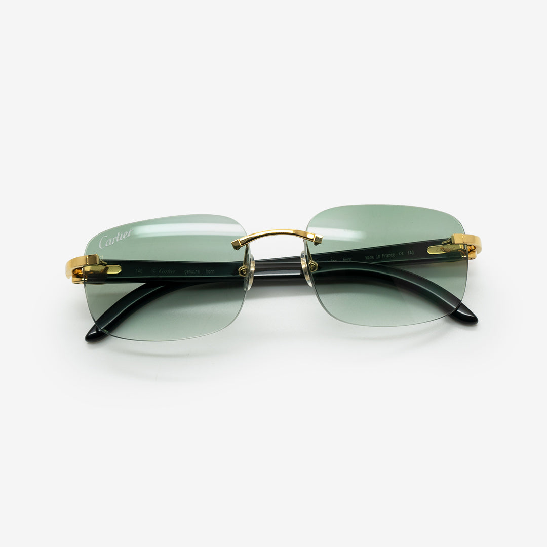 Cartier sunglasses discount black and gold