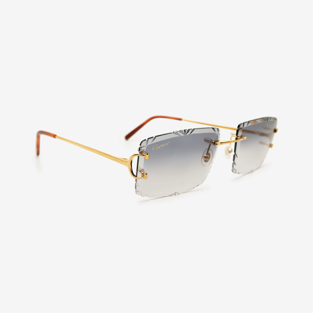 Cartier CT0394S 58 Grey & Gold Sunglasses | Sunglass Hut United Kingdom