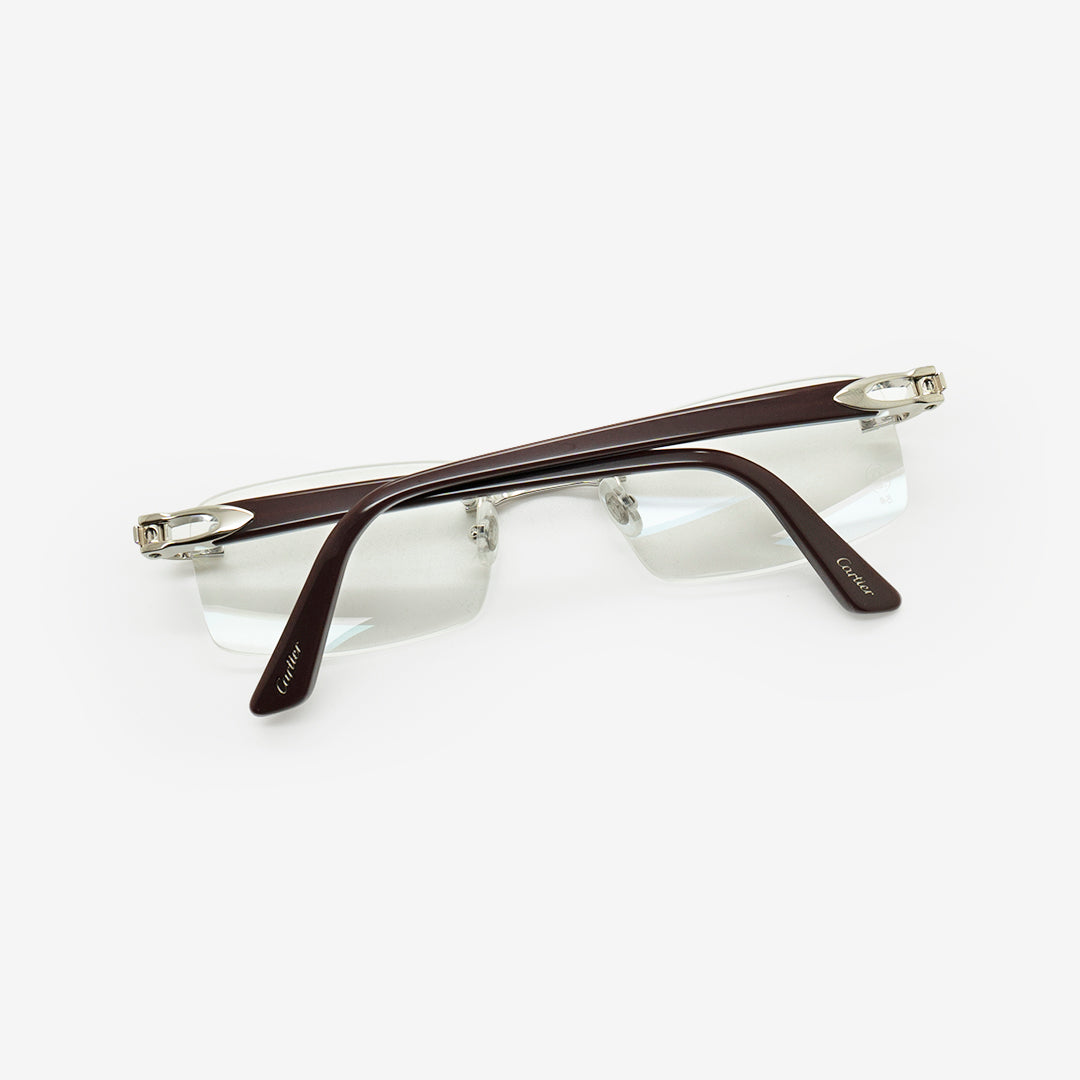 Cartier Rimless Glasses C de Cartier Burgundy Acetate CT0287O