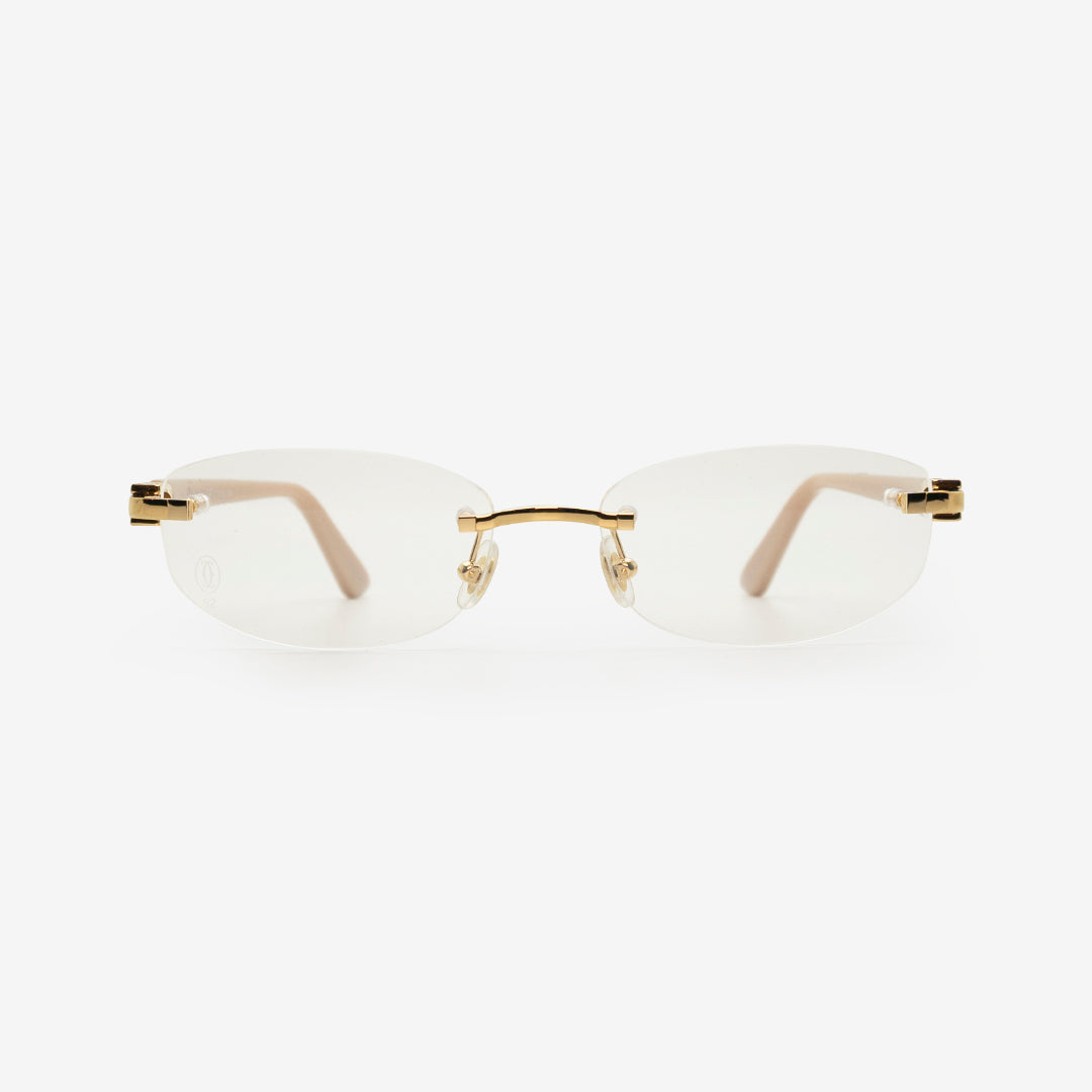 Cartier Rimless Glasses C de Cartier Ivory Acetate CT0318O