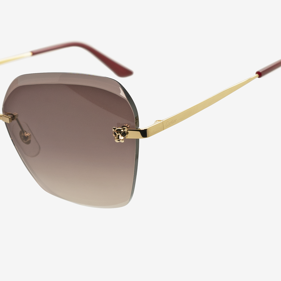 Cartier Gold Tone/Grey Gradient CT0121S Oversized Square Sunglasses Cartier  | TLC