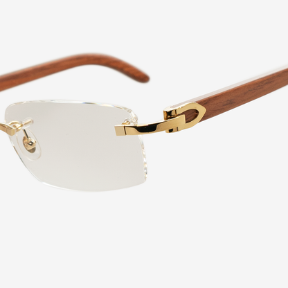 Cartier wood best sale and gold glasses