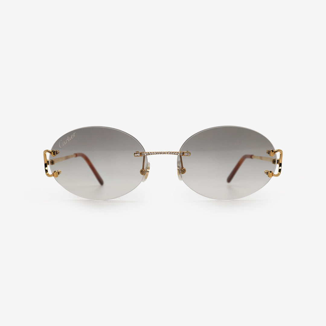 Cartier madison clearance round rimless sunglasses