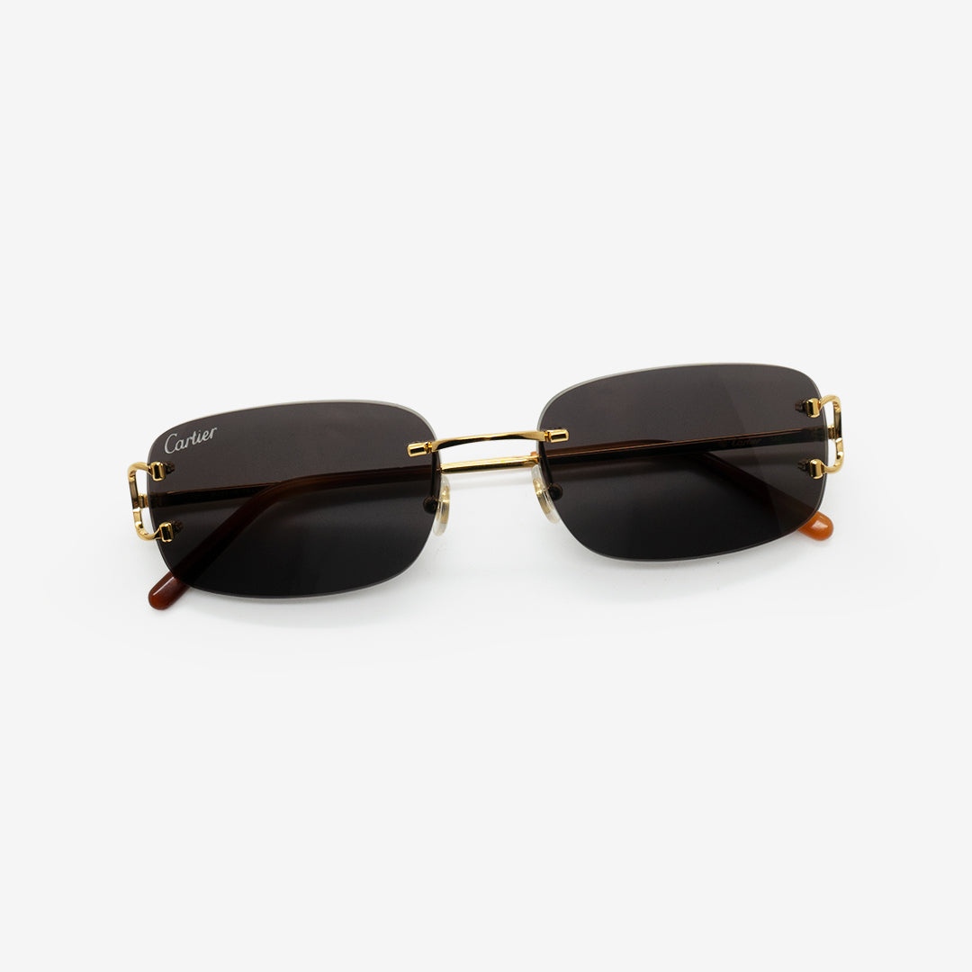 Cartier sunglasses black and gold best sale