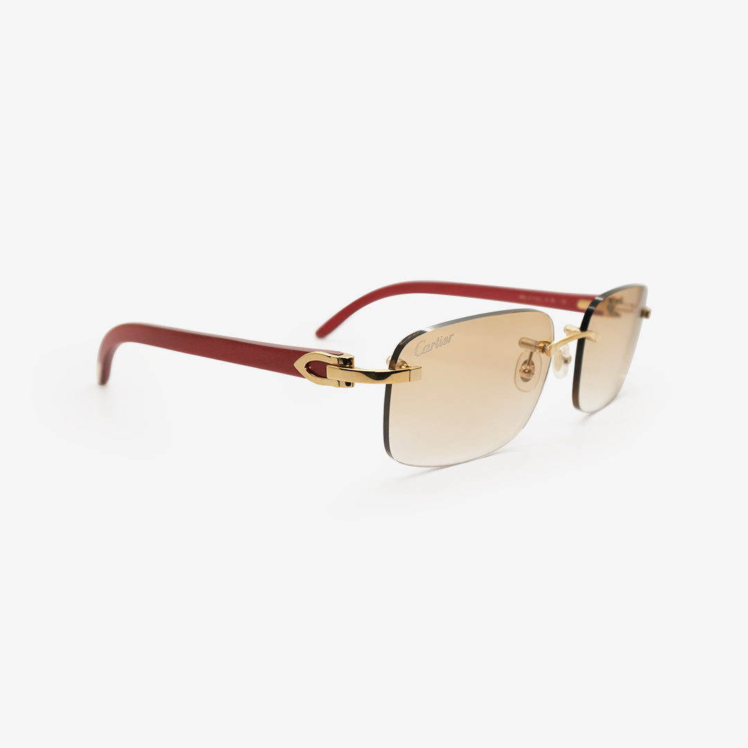 Cartier wood frame glasses best sale for sale